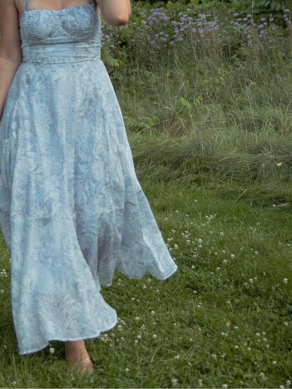 Astr Light Gray Floral Halter Maxi Dress